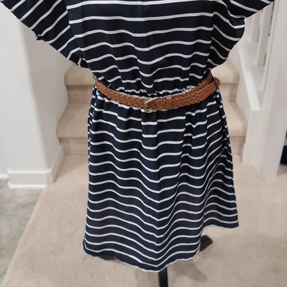 Striped Dress with Belt - Picture 3 of 7